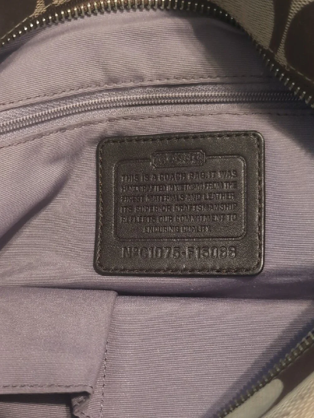 Coach Tan and Dark Brown Signature Canvas Shoulder Bag